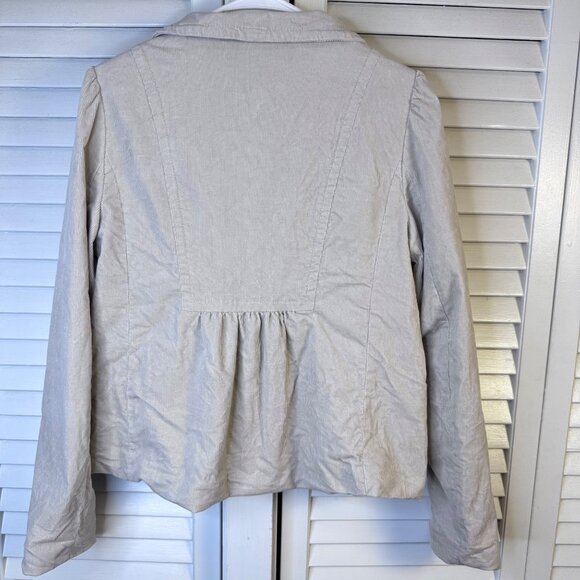 J.Crew Womens Light Beige Corduroy Jacket Size 8 Button-Front classic minimalist - Picture 3 of 7